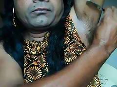 Indian girl shaving armpits hair by strai ...